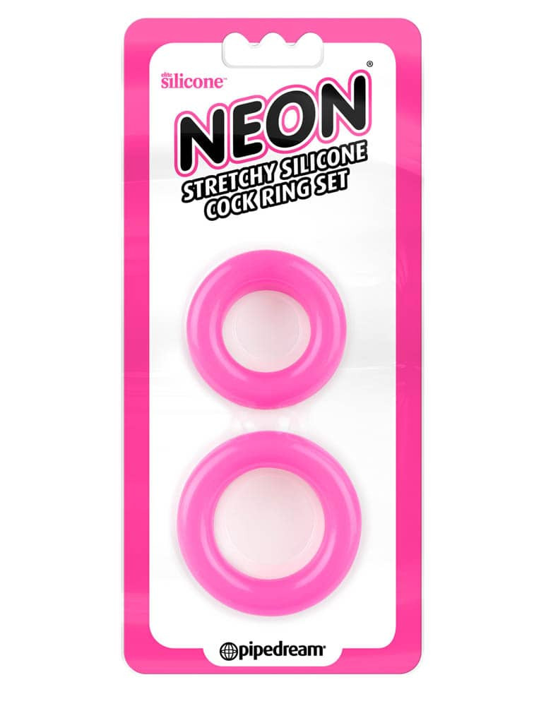 Neon  Stretchy Silicone Cock Ring Set - Inele Penis