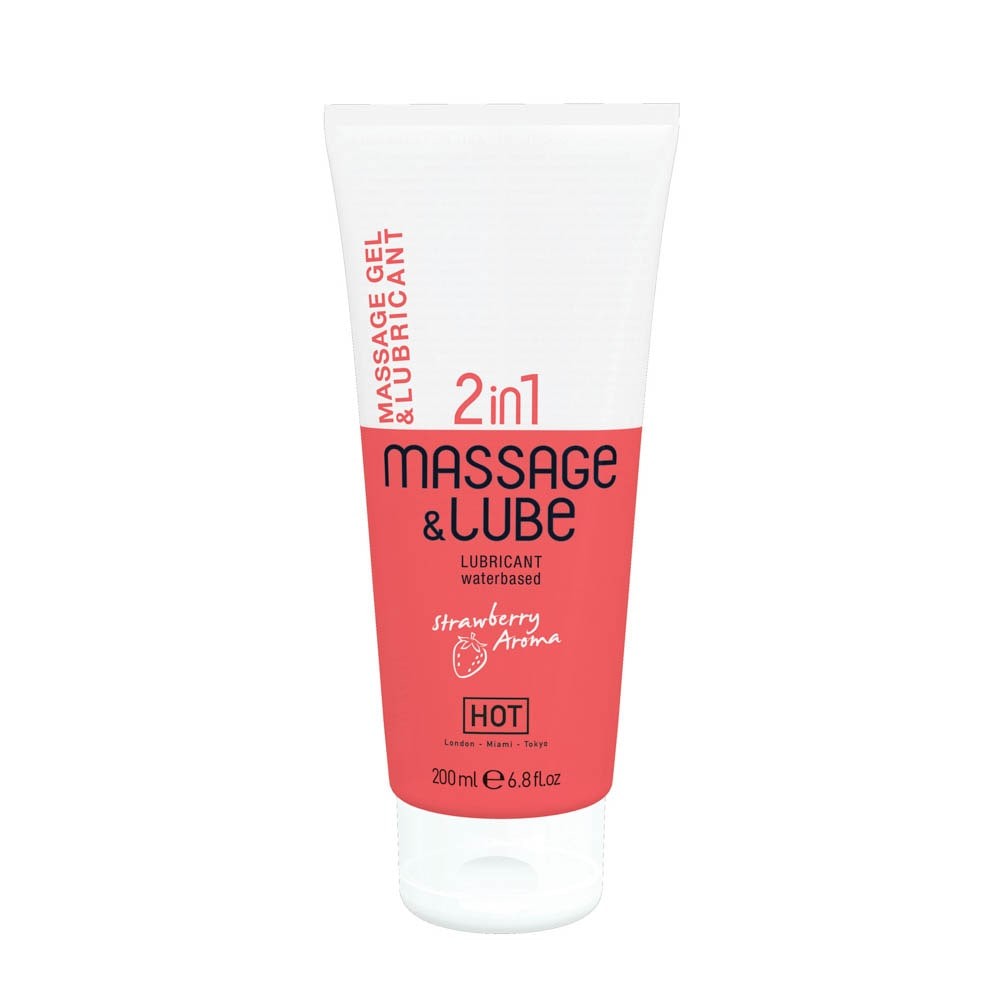 HOT Massage & Glide Gel 2in1 Strawberry 200 ml - Lumanari Si Uleiuri Masaj