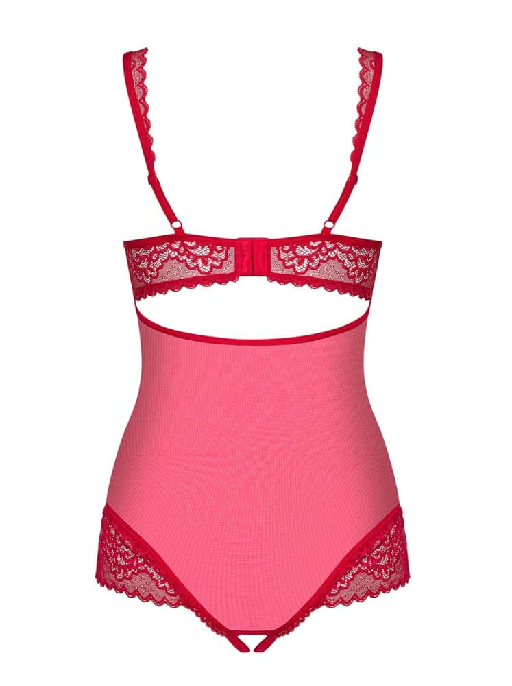 Rougebelle crotchless teddy red  S/M Avantaje