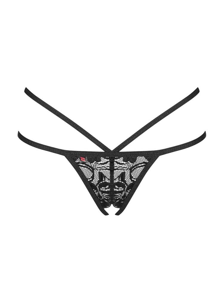 860-THC-1 crotchless thong black L/XL Avantaje