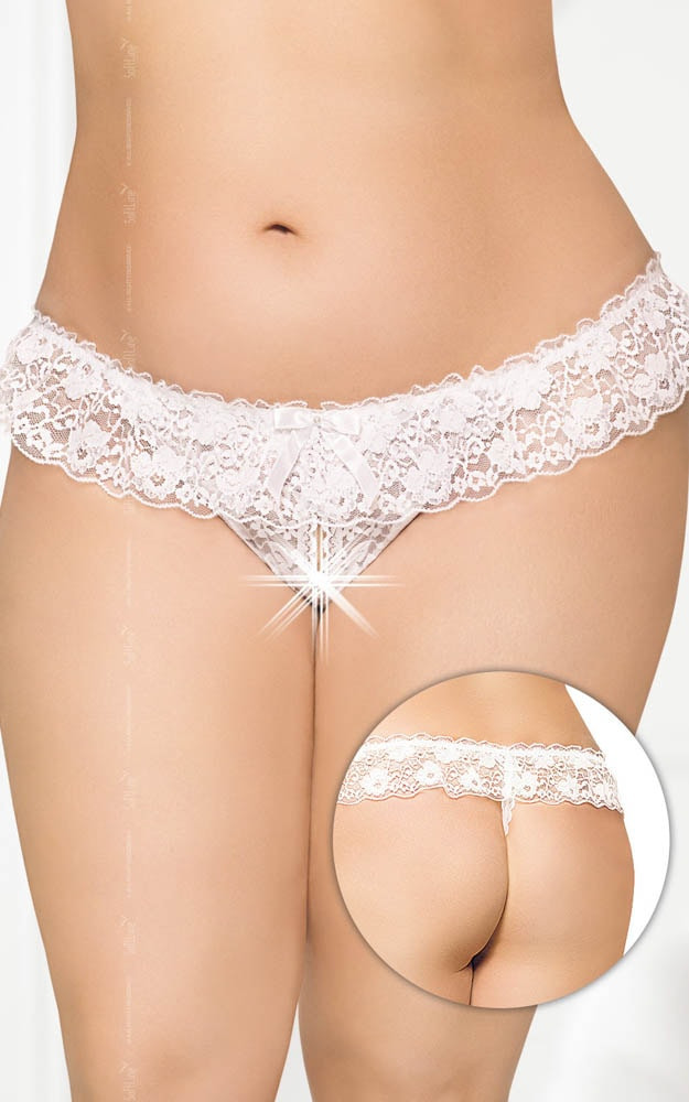 G-string 2432 - Plus Size - white    XL-XXXL - Chiloti Sexy Pentru Femei
