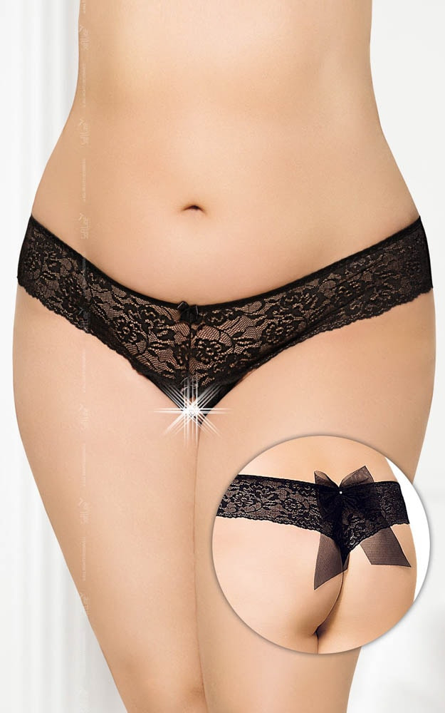 G-string 2436 - Plus Size - black    XL - Chiloti Sexy Pentru Femei