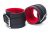 Catuse Hand Cuffs Grain Leather Black/Red Din Piele